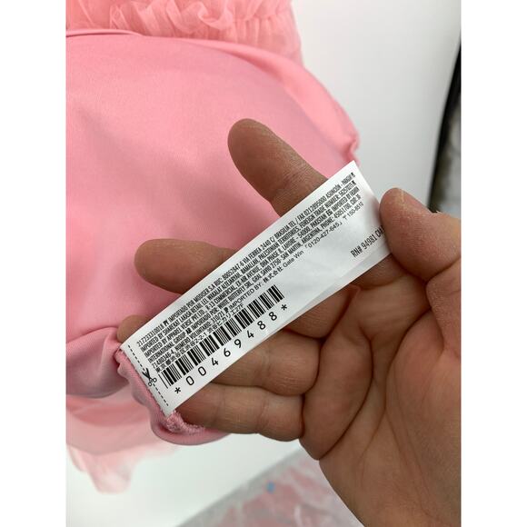 Forever 21 Tulle Ruffled Bustier Midi Dress Womens Apx Sz Small Light Pink - Picture 4 of 7